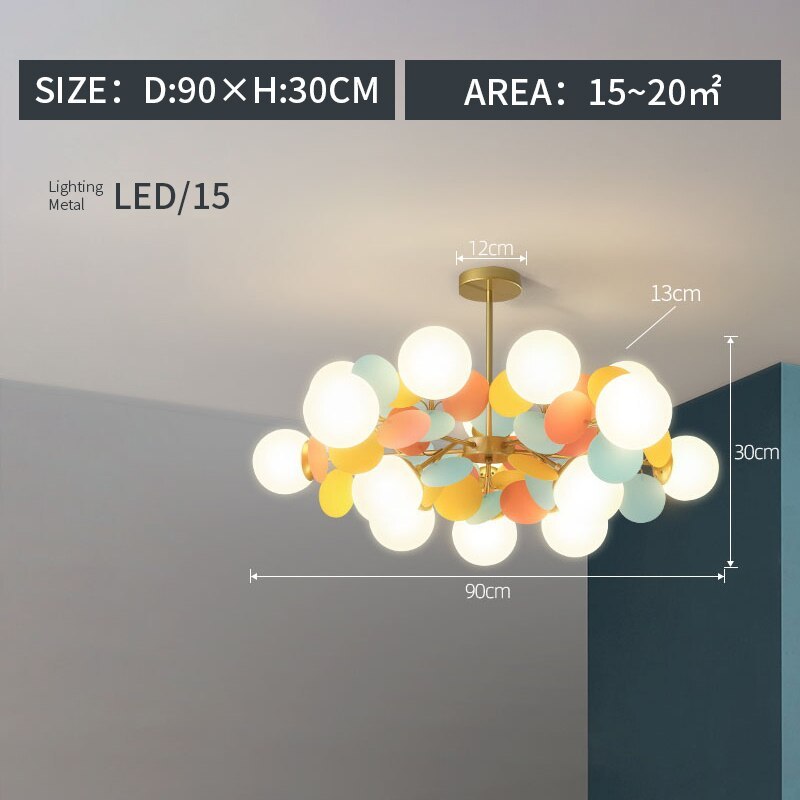 Glass and Acrylic Chandelier with G9 LEDs, 3 Colour Settings