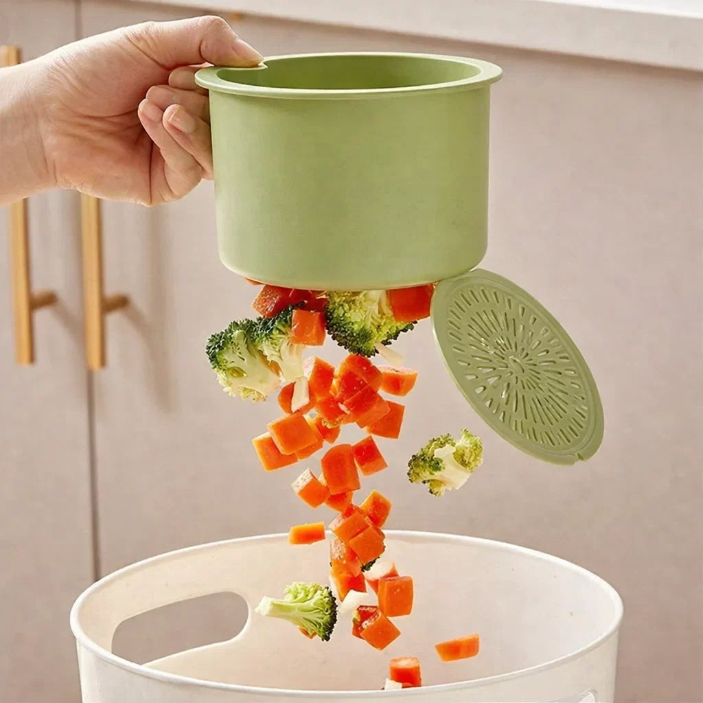 Hanging Sink Drain Basket 20x14x13cm, BPA-Free, One-Click Empty