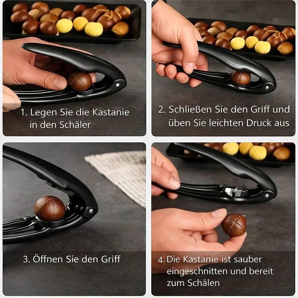 Stainless Steel Chestnut Cutter with Non-Slip ABS Grip