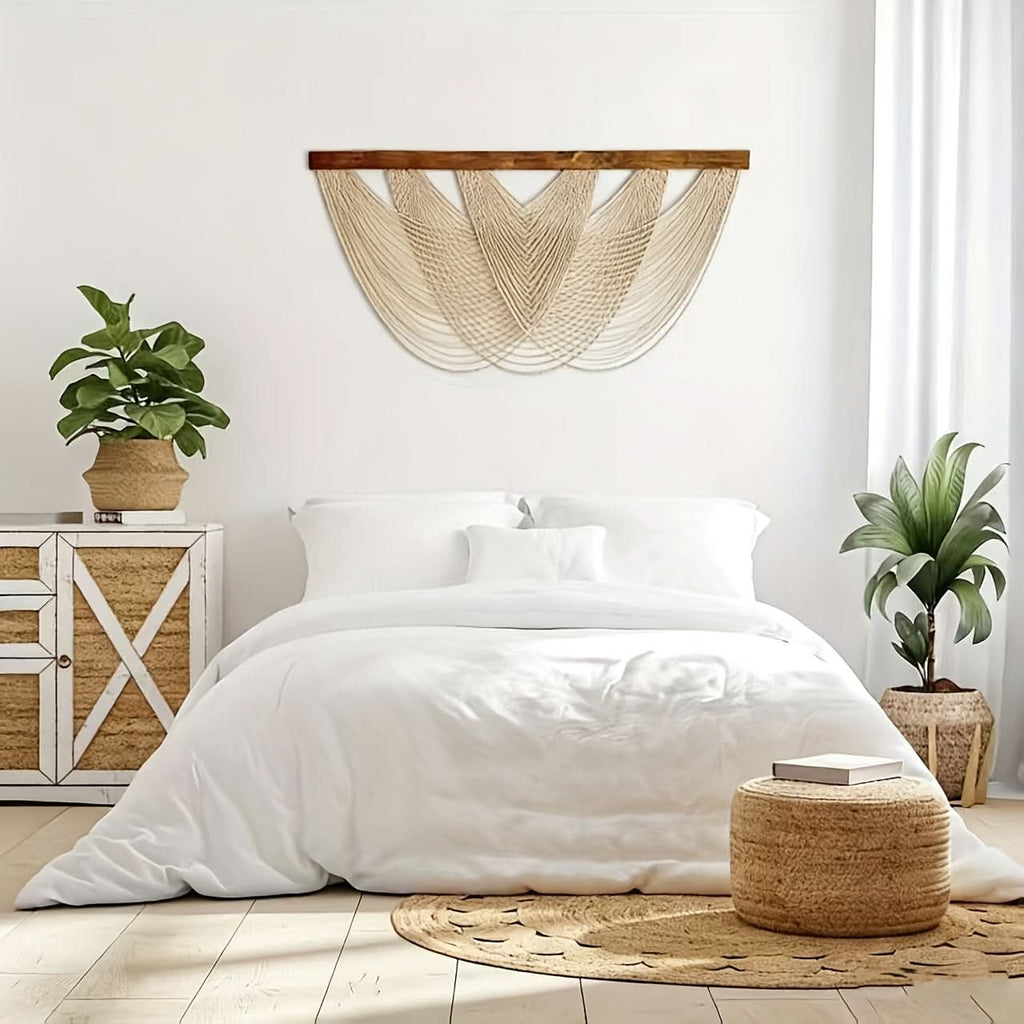 Macrame Cotton Wall Hanging, 100 x 60 cm, Boho Style