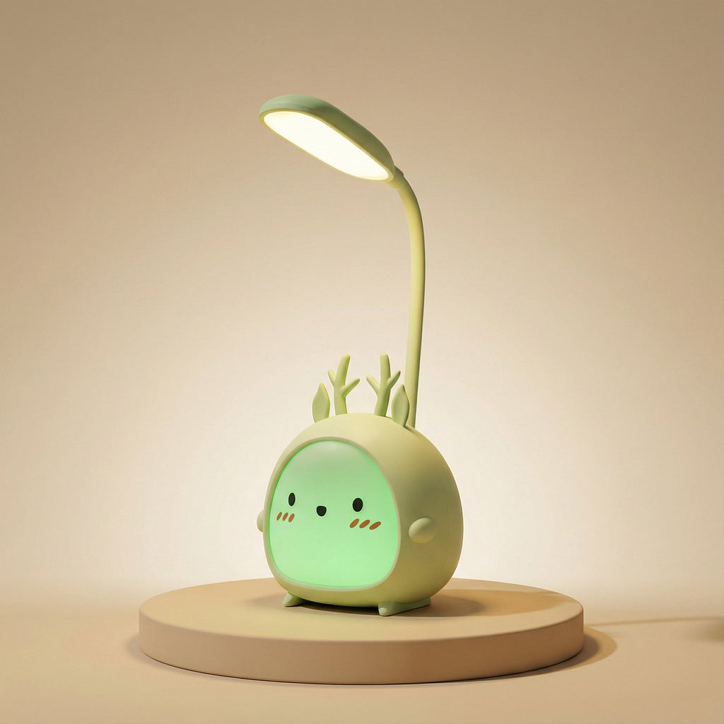 Rechargeable Kids LED Desk Lamp with Flexible Arm and Deer Motif
