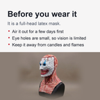 Two-Layer Halloween Mask, Clown Face over Moving-Jaw Skull