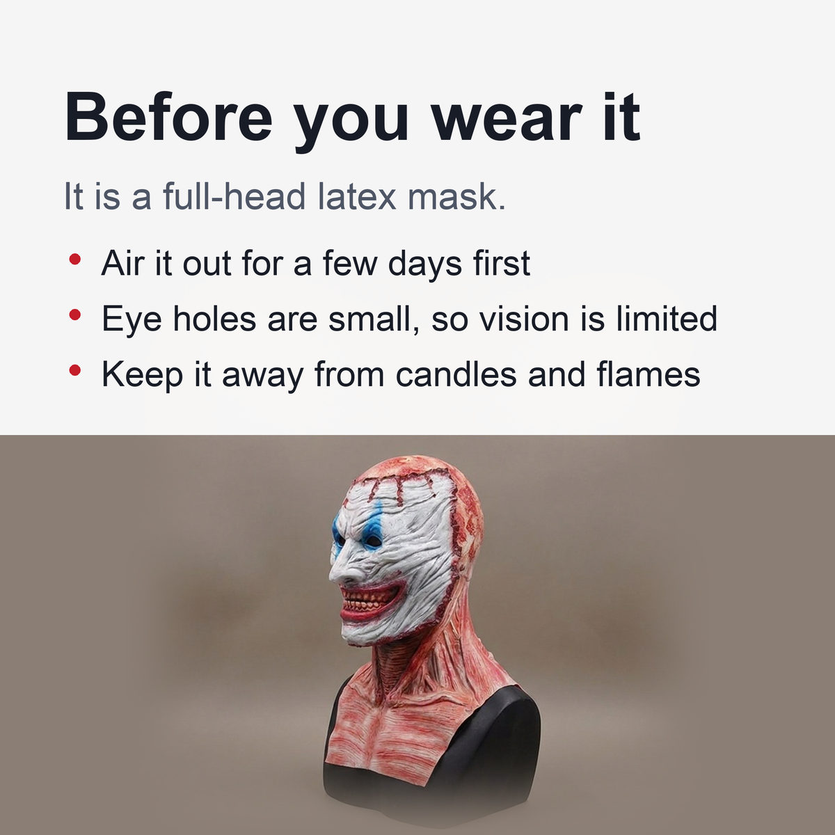 Two-Layer Halloween Mask, Clown Face over Moving-Jaw Skull