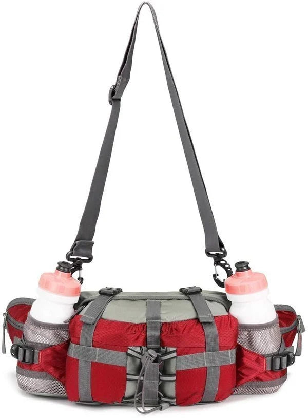 Water-Repellent Bum Bag with Two Bottle Holders, 28 cm