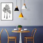 Wood and Aluminium Pendant Light, E27, Seven Colours