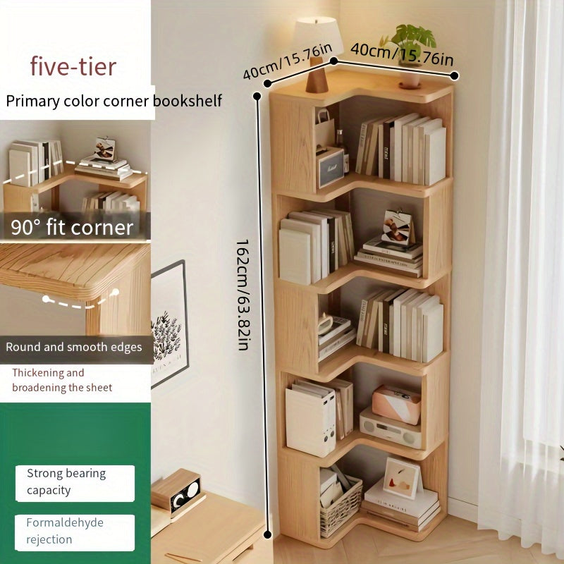 Solid Wood Corner Shelf Unit, 162 cm, Wall Mounted