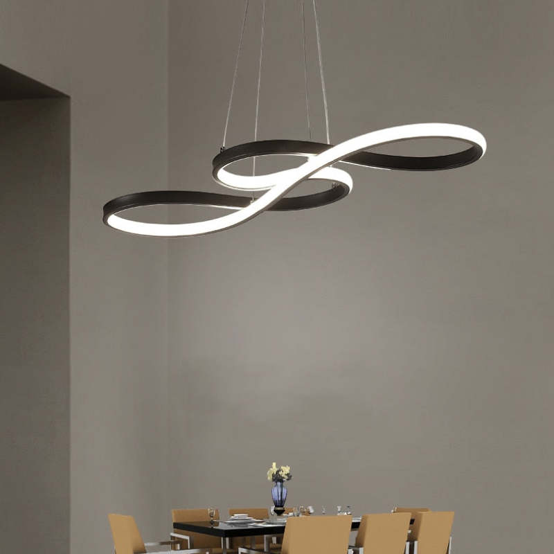 Music Note LED Pendant Light, 75 or 100cm, Black, White or Gold