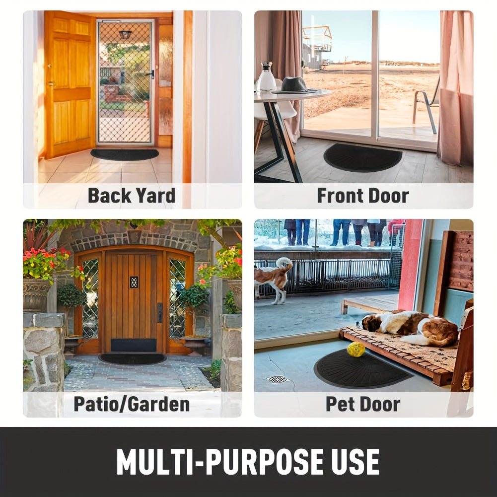 Half Round Rubber Doormat, Non-Slip for Indoors and Outdoors