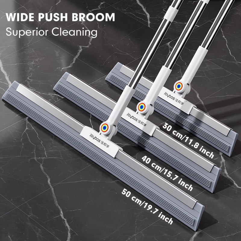 Floor Squeegee with Rubber Blade and TPE Brushes, 30 or 50 cm