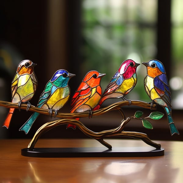 Metal Bird Sculpture Ornament, 1 to 5 Birds