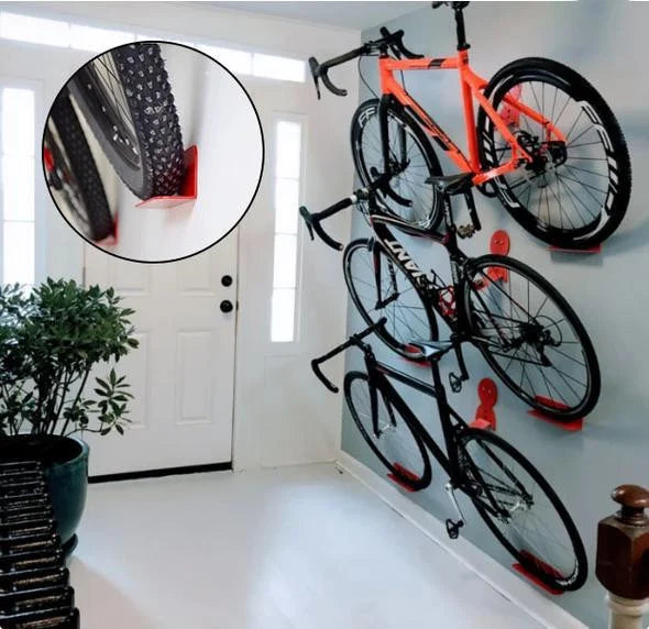 Wall-Mounted Horizontal Bike Rack in Steel, Holds up to 68kg