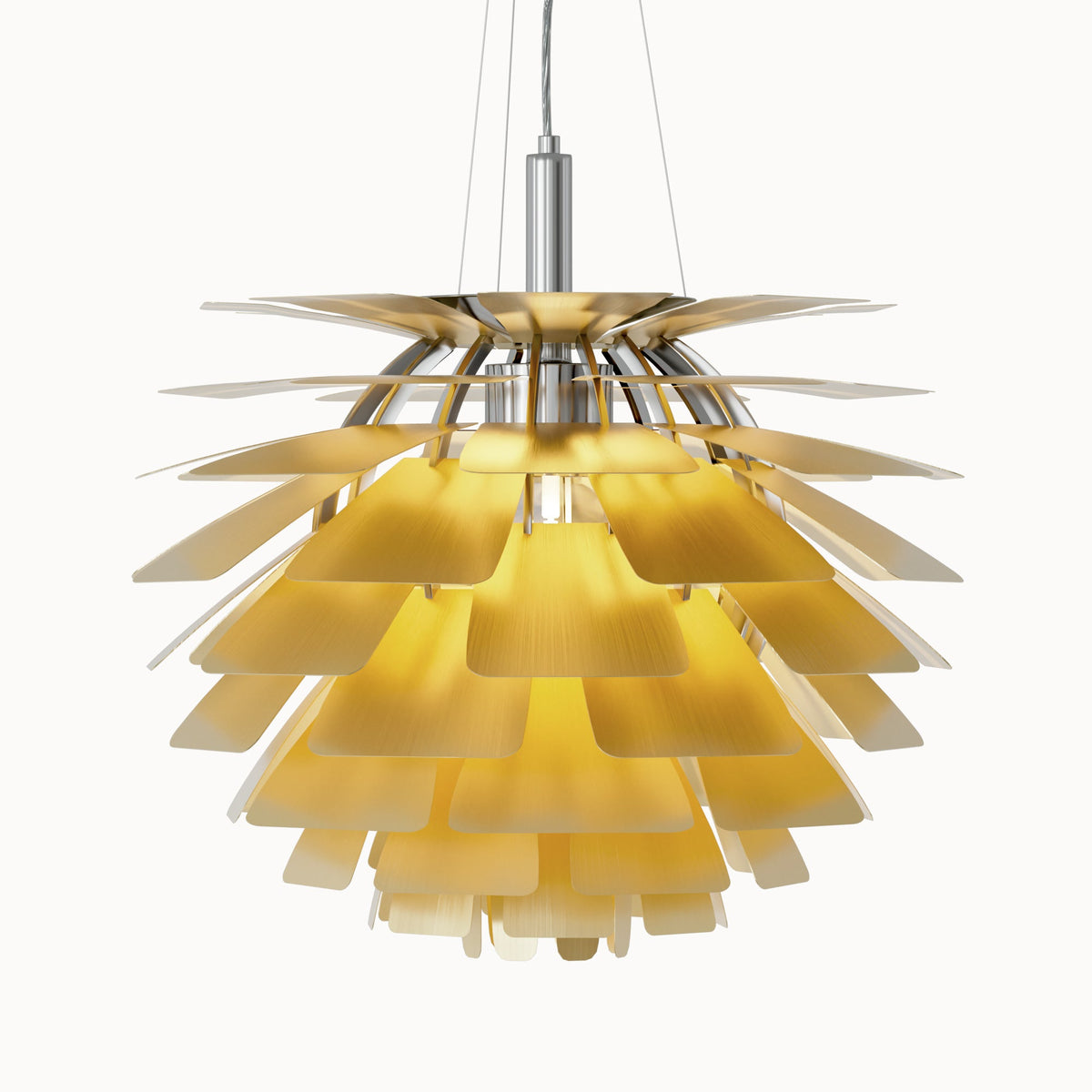 Pinecone Chandelier in Plated Brass, Copper, Silver, White or Black