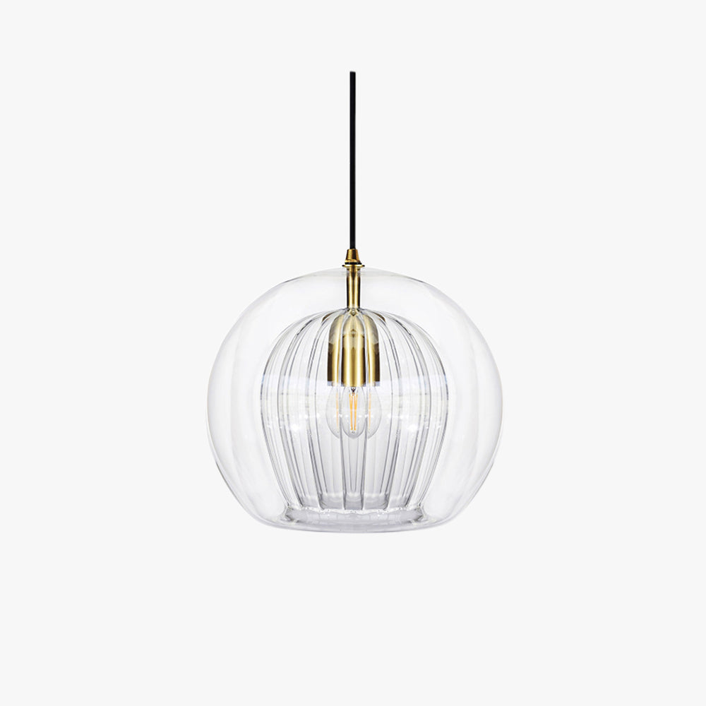 Glass Globe Pendant Light 15cm, Clear or Amber