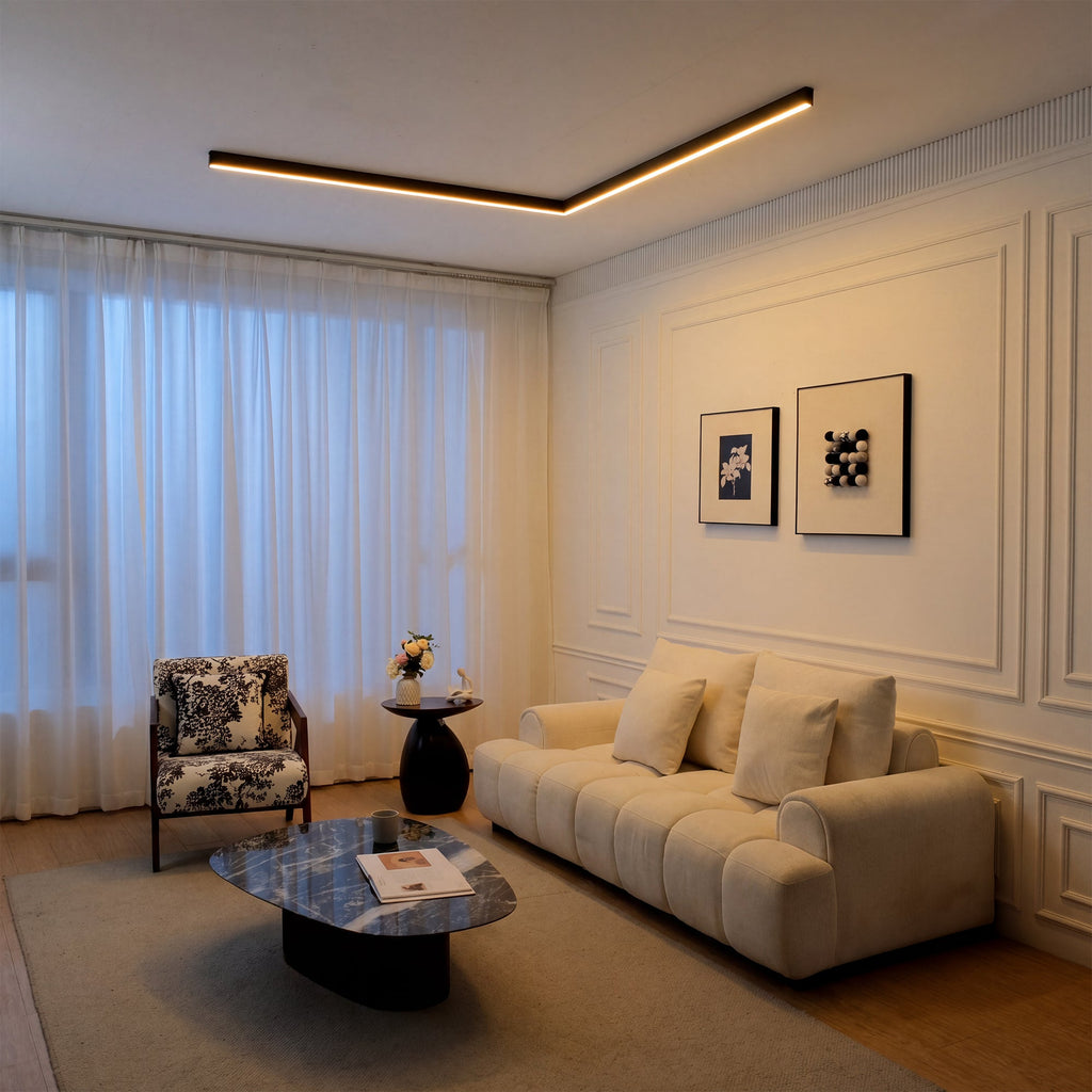 Slim Linear LED Ceiling Light, Dimmable with Remote, 24 to 79 Inch