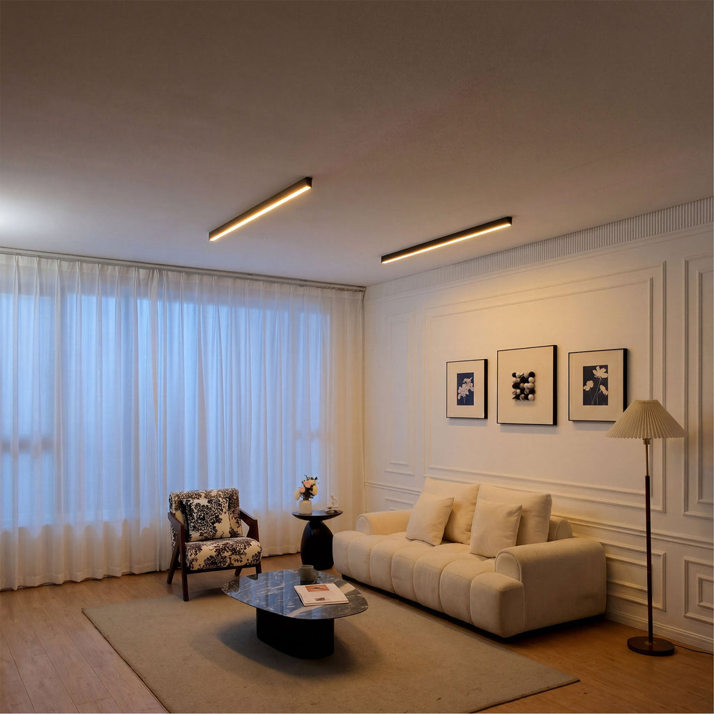 Slim Linear LED Ceiling Light, Dimmable with Remote, 24 to 79 Inch
