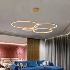 Circular Ring LED Pendant Light, 2-5 Rings, Black, Gold or Brown