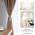 Handwoven Macrame Curtain Tie Backs with Wooden Stick