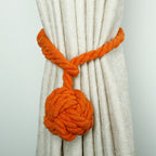 Handwoven Macrame Curtain Tie Backs with Wooden Stick