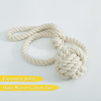 Handwoven Macrame Curtain Tie Backs with Wooden Stick