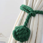 Handwoven Macrame Curtain Tie Backs with Wooden Stick