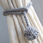 Handwoven Macrame Curtain Tie Backs with Wooden Stick