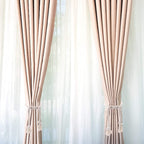 Handwoven Macrame Curtain Tie Backs with Wooden Stick