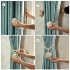 Handwoven Macrame Curtain Tie Backs with Wooden Stick