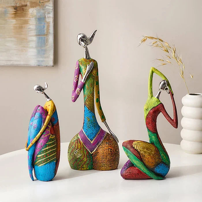 Abstract Female Figure Sculpture in Resin, Hand-Finished