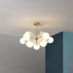 Glass Petal Flower Chandelier with Multiple Lights, G9 LED