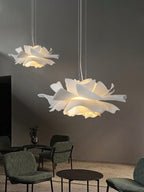 Handmade Lotus Flower Acrylic Pendant Light, White, Four Sizes