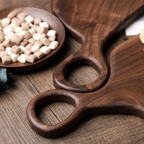 Solid Walnut Chopping Board Set of 2 with Hanging Hole, 34cm