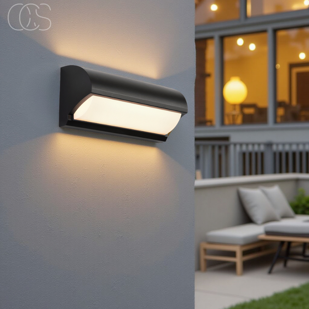 Black LED Outdoor Wall Light, IP65, 3000K, 960 Lumen
