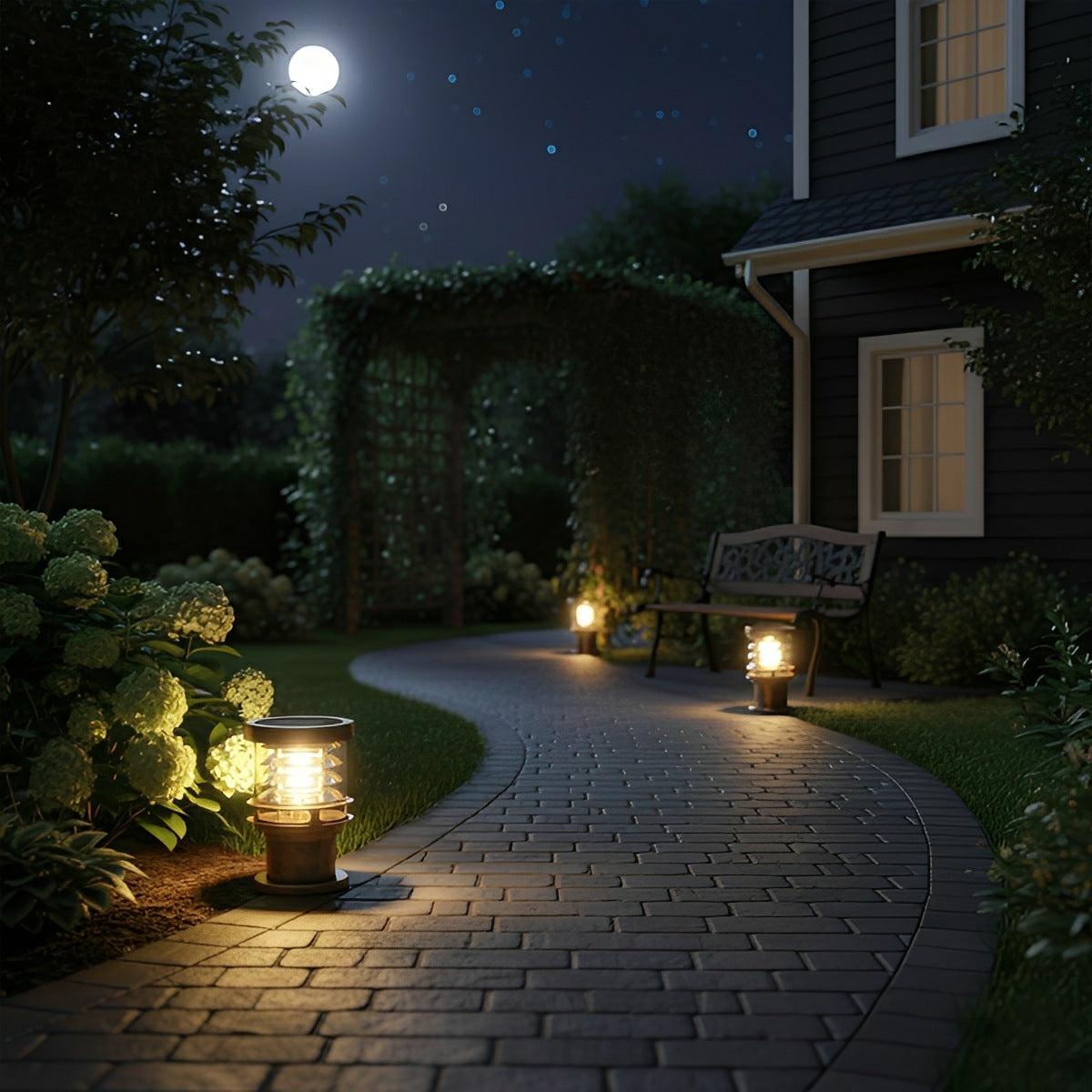Solar Bollard Light for Driveways and Paths, IP65