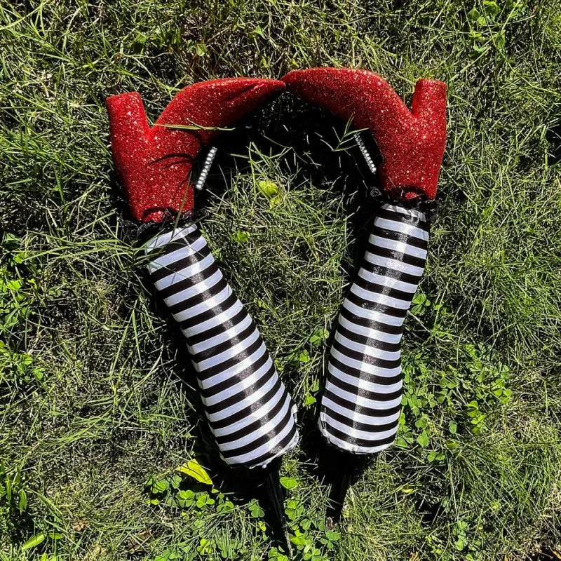 Halloween Witch Legs Garden Decoration with Striped Socks
