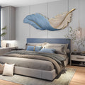 Feather LED Wall Art Light with Hidden Strip and Remote Dimmer