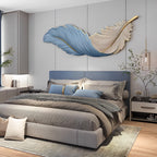 Feather LED Wall Art Light with Hidden Strip and Remote Dimmer