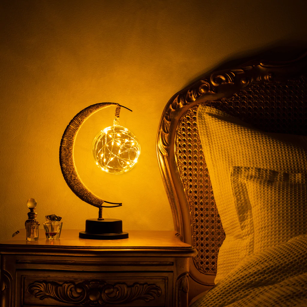 Decorative Moon Lamp with Crater Texture, Battery Powered
