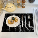 Absorbent Dish Drying Mat, Marble-Effect, Heat Resistant
