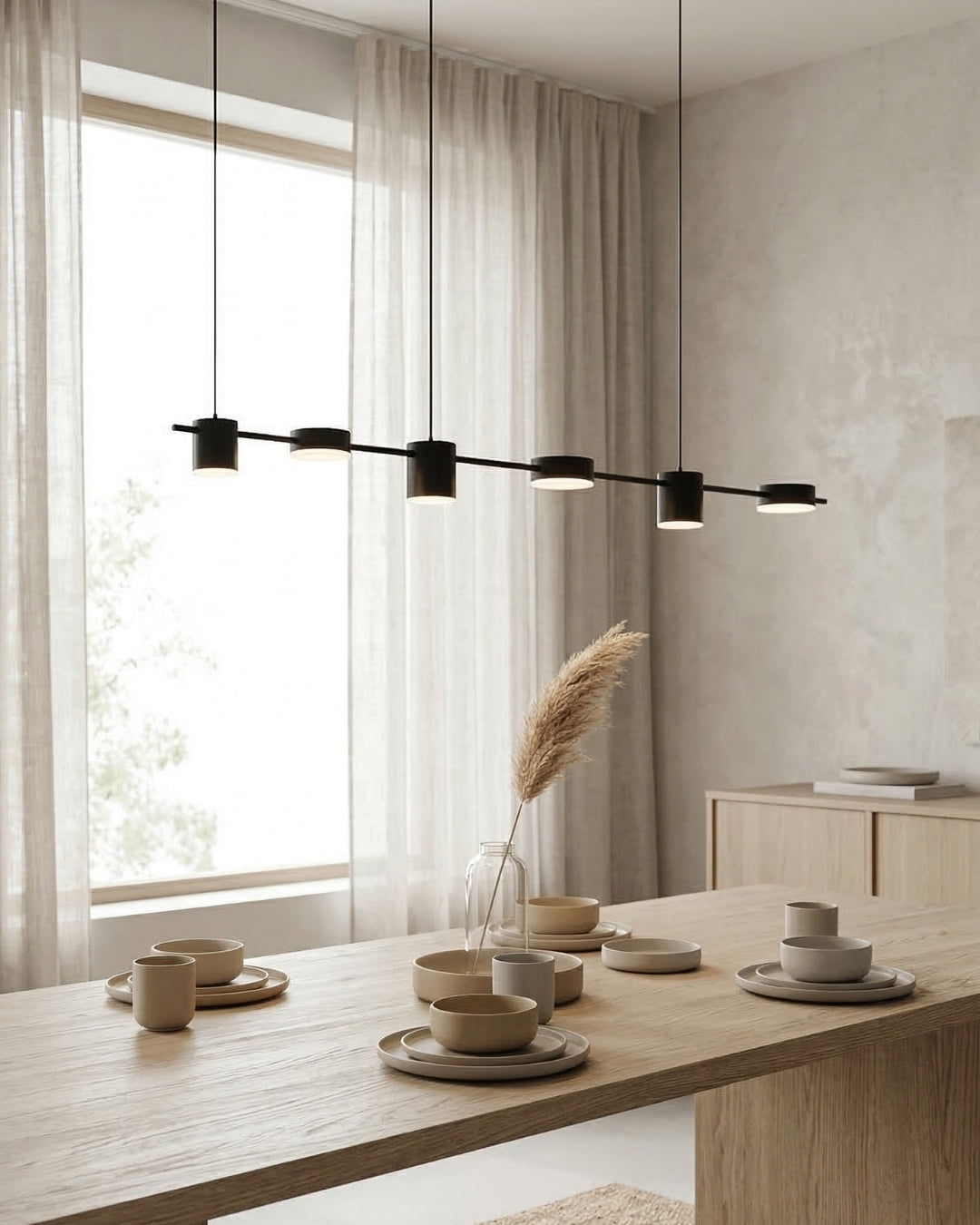Linear LED Pendant Light with Acrylic Diffuser, Dimmable