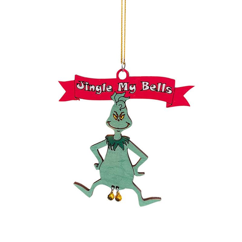 Hand-Painted Resin Christmas Tree Decorations with Bells