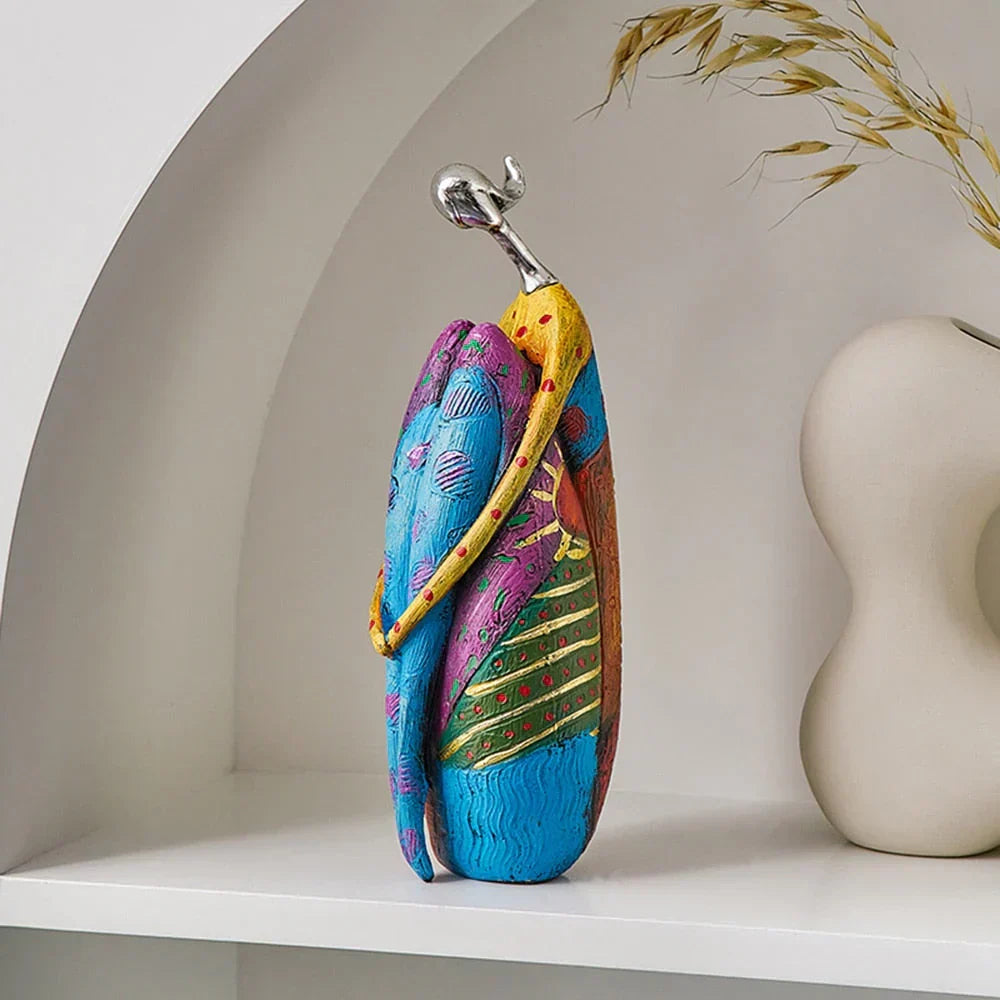 Abstract Female Figure Sculpture in Resin, Hand-Finished