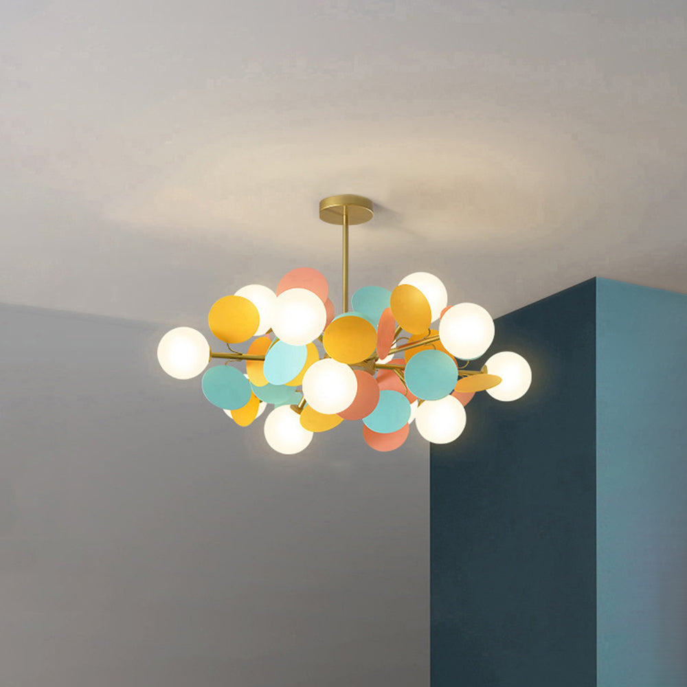 Glass and Acrylic Chandelier with G9 LEDs, 3 Colour Settings