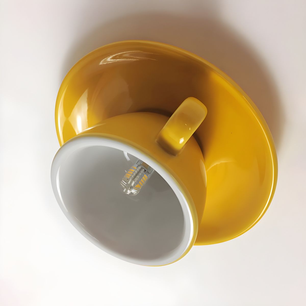 Ceramic Pendant Light in Pastel Yellow or Orange