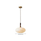Milk Glass Dome Pendant Light with Walnut Wood Top, 25 cm