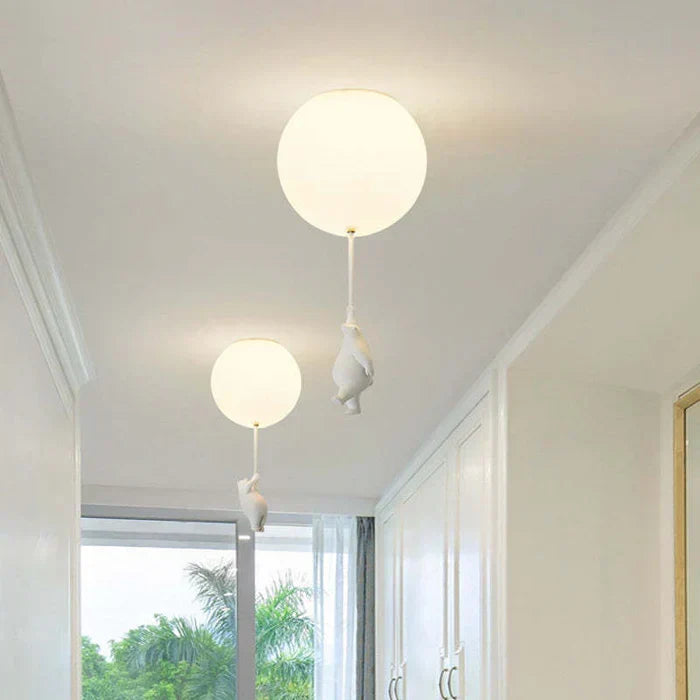Kids Bear and Balloon Pendant Light with Warm LED
