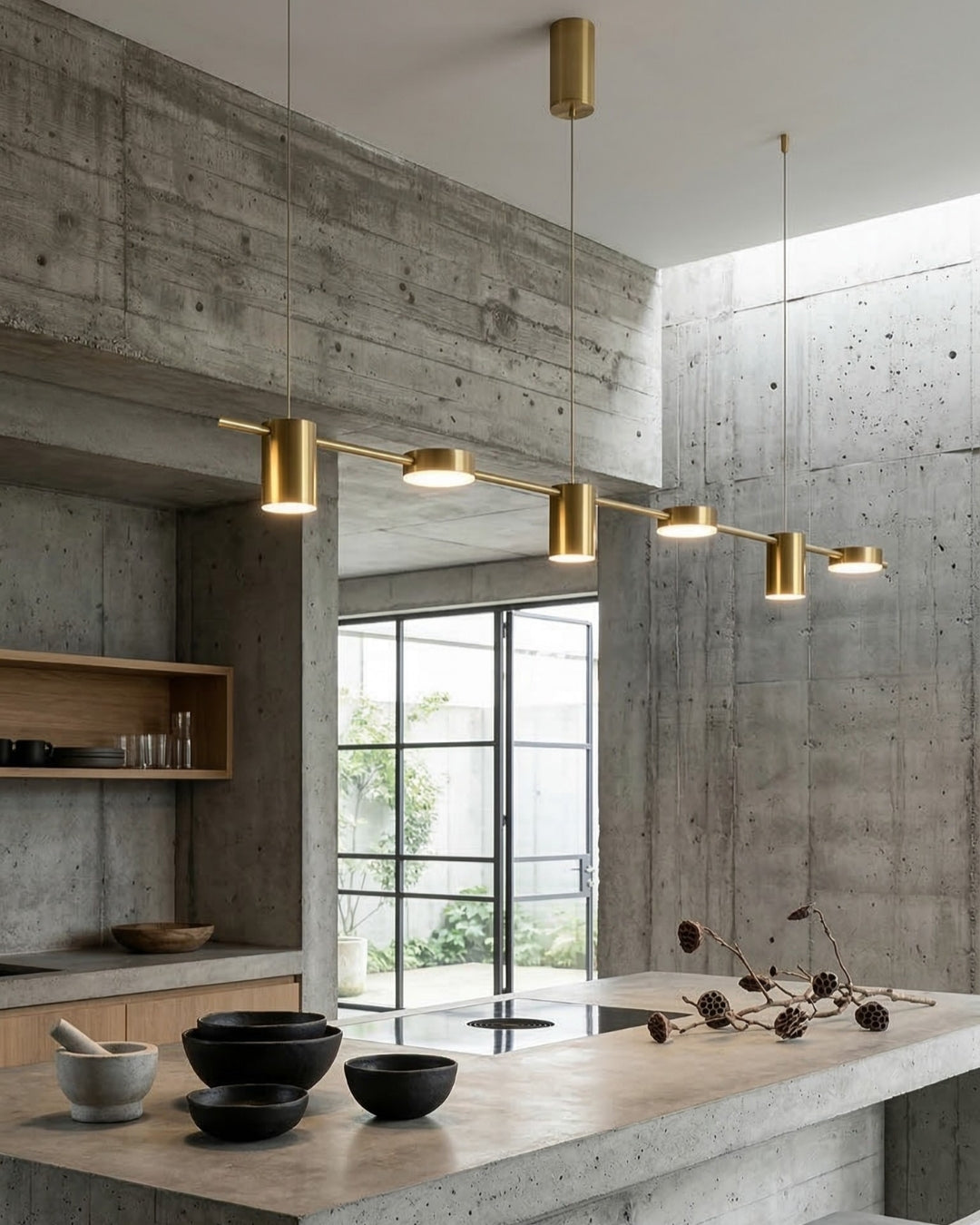 Linear LED Pendant Light with Acrylic Diffuser, Dimmable
