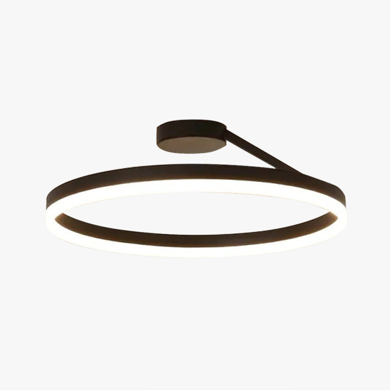 LED Ring Ceiling Light 50cm, Dimmable, in Metal and Acrylic