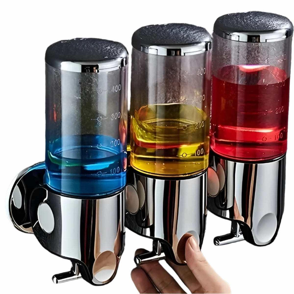 Wall-Mounted Soap Dispenser 500ml, Chrome Stainless Steel