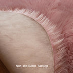 Faux Sheepskin Rug, Fluffy with Non-Slip Suede-Look Backing
