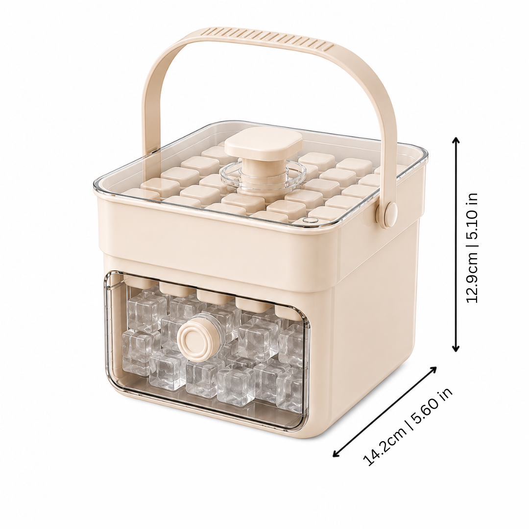 Ice Cube Tray with Lid and Built-In Storage Bin